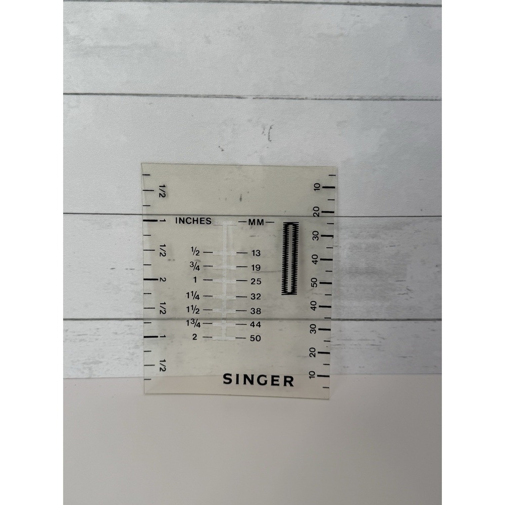 Vintage Singer Buttonhole Gauge Measure Ruler Inches to MM Sewing Tool